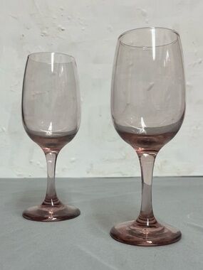 Libbey Premiere Pink Water Goblets Set of 2,  Vintage Elegant Classic Stemware